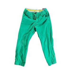H&M Boys Pants Bright Green Chino Straight Leg Kids 100% Cotton Slacks 4-5 Years